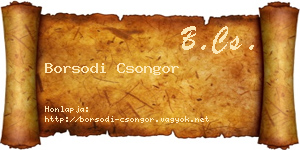 Borsodi Csongor névjegykártya